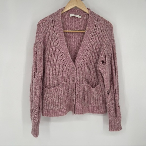 Jonathan Simkai Reagan Cardigan in Lilac Melange - Picture 3 of 16